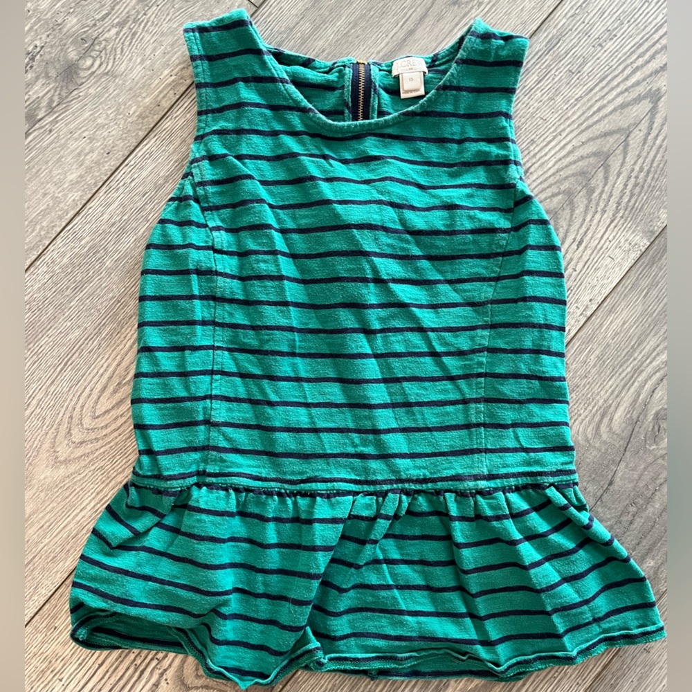 J Crew green blue striped peplum top (Bundle 3 for $15)